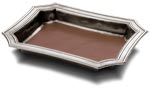 Pocket change tray with leather insert