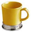 yellow ceramic mug