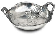 personalized bowl with handle - flowers