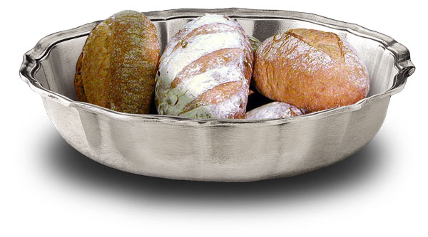 Μπολ για ψωμί στυλ μπαρόκ, Γκρι, κασσίτερος, cm Ø 22