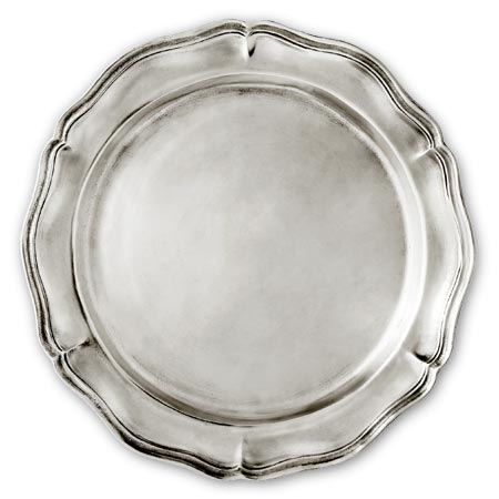 Тарелка Barocco, серый, олова, cm Ø 27