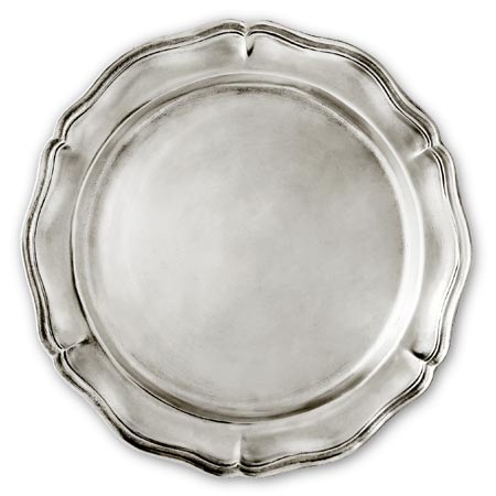 Тарелка Barocco, серый, олова, cm Ø 23