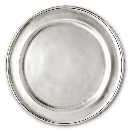 Piatto liscio, grigio, Metallo (Peltro), cm Ø 23