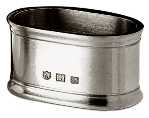 Кольцо для салфеток овальное, серый, олова, cm 6x4