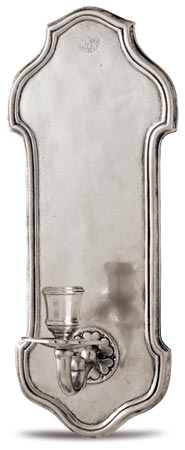 Wall sconce candlestick, grey, Pewter, cm h 33