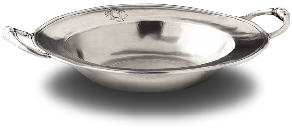 Bowl with handles, grey, Pewter, cm Ø26