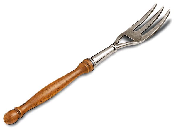 Carving fork, grey and red, Pewter and Wood, cm h 29