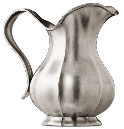 Pitcher / fluted, grey, Pewter, cm h 23
