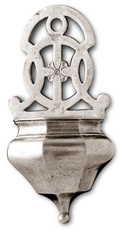 Holy water stoup, grey, Pewter, cm 9x17,5