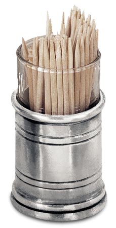 Zahnstocherbehälter, Grau, Zinn und Bleifreies Kristallglas, cm Ø3,7xh6