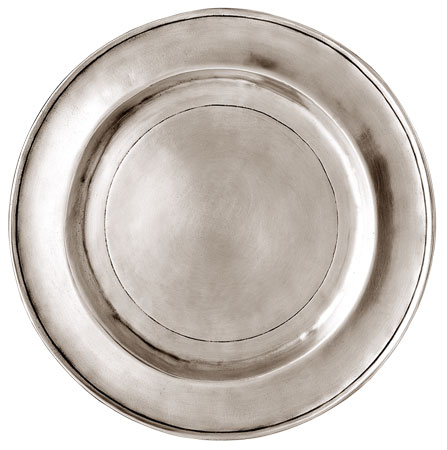 Тарелка, серый, олова, cm Ø 25
