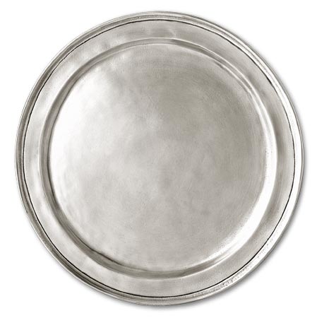 Тарелка, серый, олова, cm Ø 30