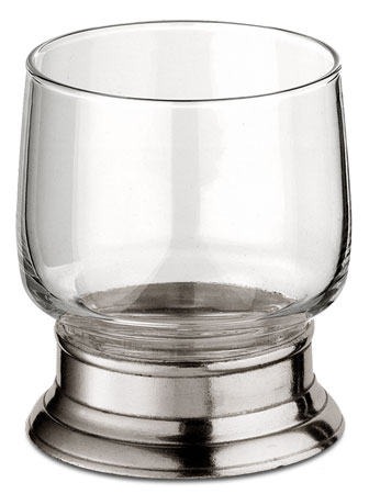 Ποτήρι νερού χαμηλό, Γκρι, κασσίτερος και γυαλί, cm h 9 x cl 25
