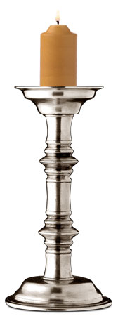 Pillar candlestick, grey, Pewter, cm h 27