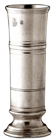 Footed cylinder vase, grey, Pewter, cm h 17