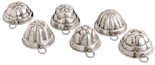 6 assorted chocolate moulds, grey, Pewter, cm Ø 9,5