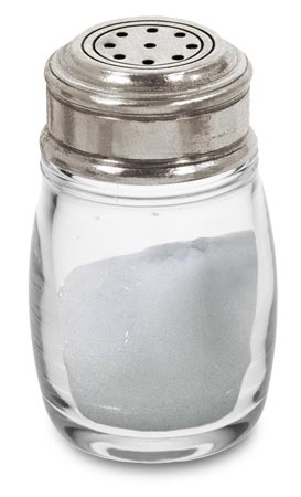 Salzstreuer, Grau, Zinn und Bleifreies Kristallglas, cm h 8