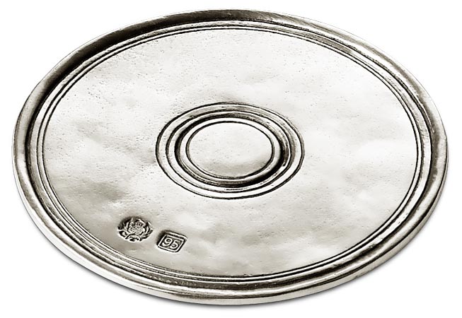 Piatto (sottobicchiere), grigio, Metallo (Peltro), cm Ø 9,5