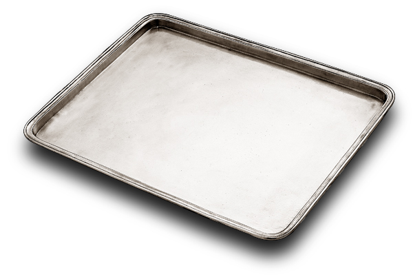 Rectangular tray, grey, Pewter, cm 45x35,5