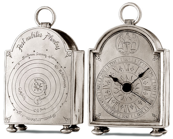 Ρολόι επιτραπέζιο, Γκρι, κασσίτερος, cm 10x16