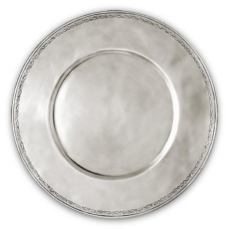 Подстановочная тарелка, серый, олова, cm Ø 31,5