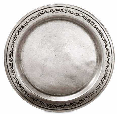 Piatto (sottobottiglia), grigio, Metallo (Peltro), cm Ø 12,5