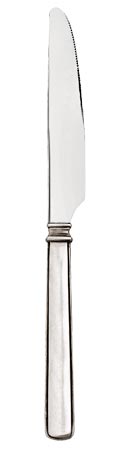 Besteck Messer, Grau, Zinn und Rostfreier Stahl, cm 22