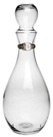 Wein Karaffe mit Deckel, Grau, Zinn und Glas, cm h 29