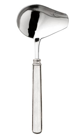 Sauce spoon, grey, Pewter and Stainless steel, cm 17