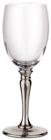Bicchiere vino rosso, grigio, Metallo (Peltro) e cristallo senza piombo, cm h 21 x cl 30