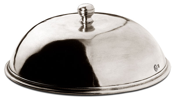 Крышка куполообразная, серый, олова, cm Ø 25xh8