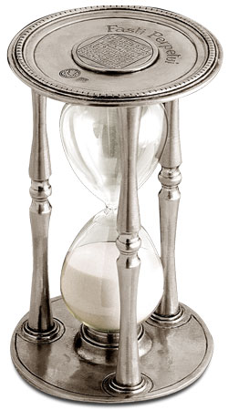 Hourglass round, grey, Pewter and Glass, cm cm Ø 11,5 x h 19 - 30 minutes