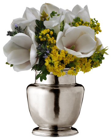 Blumenvase Metall, Grau, Zinn, cm h 10,5