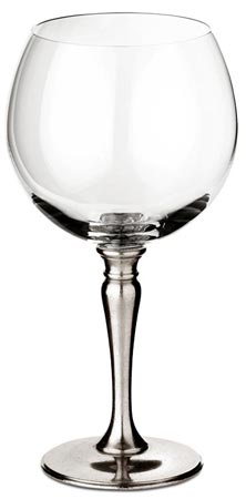 Balloon wine glass, grey, Pewter and lead-free Crystal glass, cm h 19 x cl 50