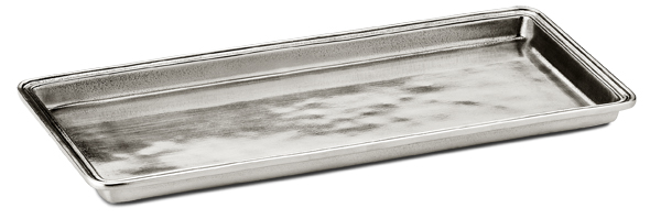 Tablett Metall, Grau, Zinn, cm 29x13,5