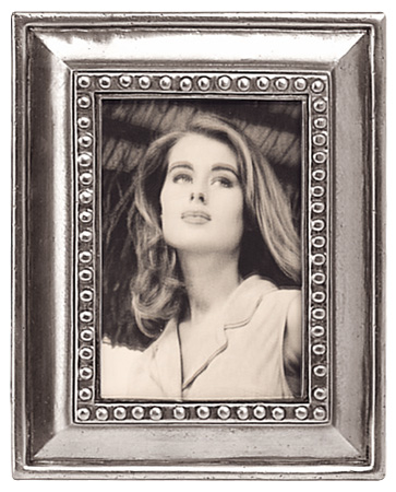 Cornice portafoto, grigio, Metallo (Peltro) e Vetro, cm 11x14 - photo format 7x10