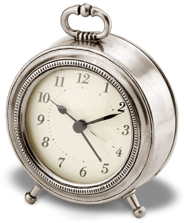 Ρολόι ξυπνητήρι, Γκρι, κασσίτερος και γυαλί, cm Ø 11