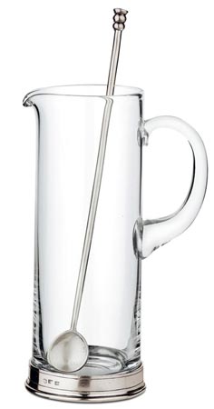 Martini pitcher, grey, Pewter and lead-free Crystal glass, cm Ø10 x h27  lt. 1,50