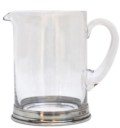 Glaskaraffe mit Zinnfuß, Grau, Zinn und Bleifreies Kristallglas, cm h 16 lt 1