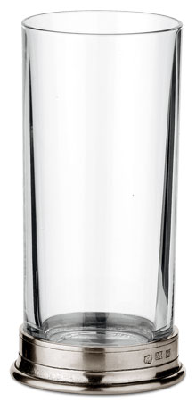 Bicchiere bibita, grigio, Metallo (Peltro) e cristallo senza piombo, cm h 16,2 cl. 33