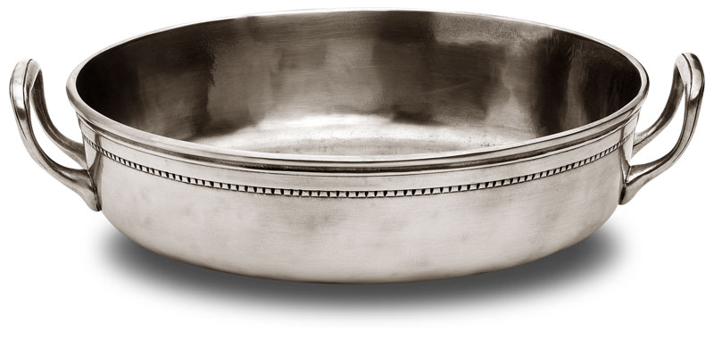 Centrotavola tondo, grigio, Metallo (Peltro), cm Ø 28,5xh7,5