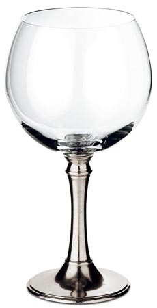 Ποτήρι κόκκινου κρασιού τύπου balloon κρυστάλλινο, Γκρι, κασσίτερος και κρύσταλλο, cm h 20 x cl 50