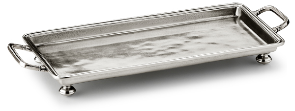 Crudites tray with handles, grey, Pewter, cm 29x13,5