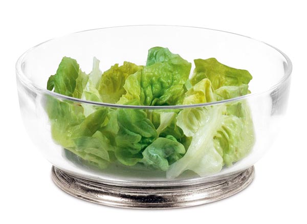 Castron pentru salata, gri, Cositor și Cristal, cm Ø 21