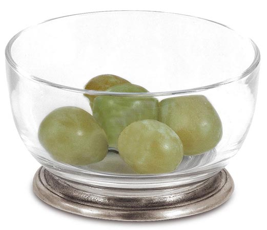 Fruchtschale, Grau, Zinn und Bleifreies Kristallglas, cm Ø 11