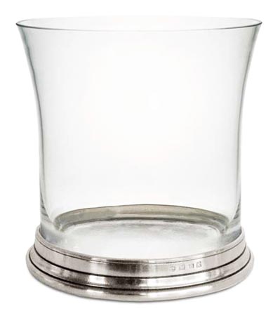 Ice bucket, grey, Pewter and lead-free Crystal glass, cm 18,5xh19