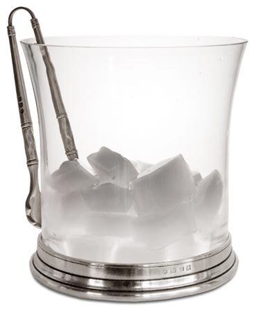 Ice bucket, grey, Pewter and lead-free Crystal glass, cm 18,5xh19