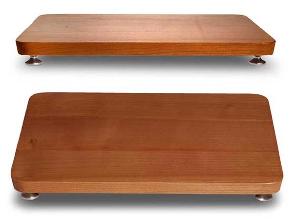 Tabla de madera para picar (cerezo), gris y rojo, Estaño y Madera, cm 28 x 22 x h 1,5