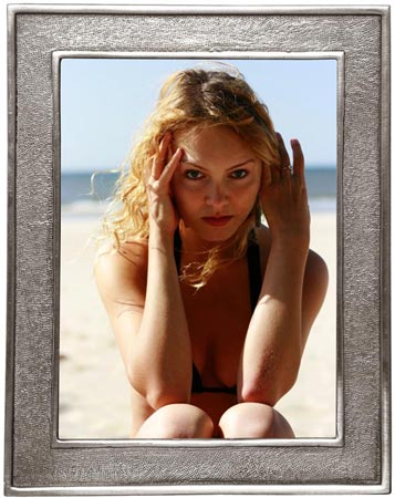 Rectangular picture frame, lg, grey, Pewter and Glass, cm 17,5x22 - photo format 13x18