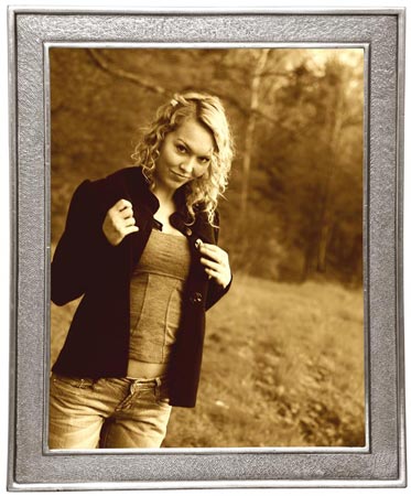 Cornice portafoto, grigio, Metallo (Peltro) e Vetro, cm 24x29 - photo format 20x25
